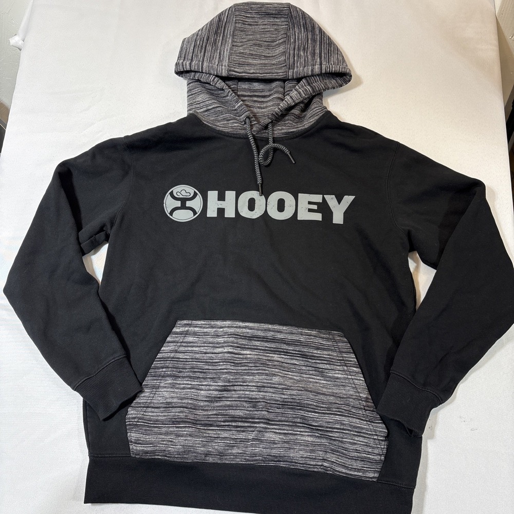 Hooey Men's Hoodie Lock Up Graphic Logo Sweatshirt Black Size Small